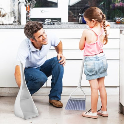 MAGICLULU Mini Broom and Dustpan Set with Toothed Dustpan Compact Handheld Sweeper for Kitchen Car Desktop Small Spaces Cleaning