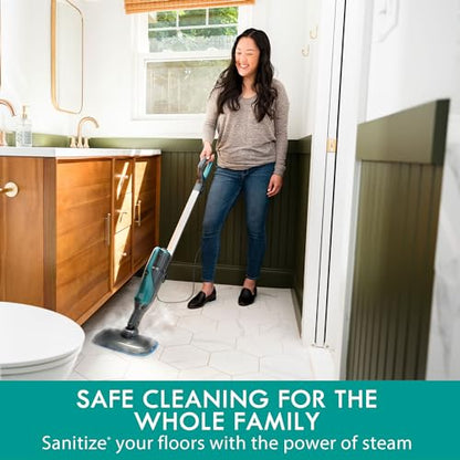Kenmore SM2050 2-in-1 Steam Mop Hard Floor Cleaner with 2 Modes & 2pcs Washable Pads for Carpets, Rugs and Upholstery, Green - color: Green
