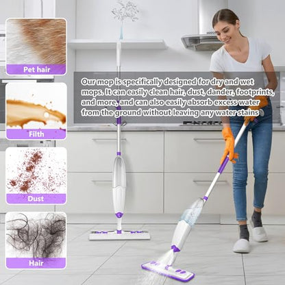 TINA&TONY Spray Mop for Floor Cleaning: Wet Dry Mop with Microfiber Washable Reusable Pads for Household Kitchen Hardwood Vinyl Floors