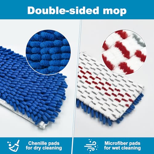 Mop Heads Replacements for O-Cedar Hardwood Floor 'N More 3-Action Mop, Mop Replace Head for O Cedar Hardwood Floor 'N More Microfiber Flip Mop, 2-Pack Dust Mop Heads Replacements for Ocedar