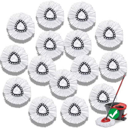 Mop Head Replacement for O-Cedar Easy Wring 1-Tank System，Exovyn Spin Mophead Replacements，Microfiber 15 Pack 360° Swivel Mop Refills，Deep Clean,Easy Cleaning，Machine Washable and Easy to Replace - size: 15 pack