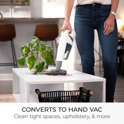 Kenmore DS1030 Cordless Stick Vacuum Lightweight Cleaner 2-Speed Power Suction LED Headlight 2-in-1 Handheld for Hardwood Floor, Carpet & Pet Hair, White - style: White