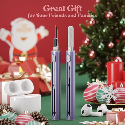 Hyashee Cleaner Kit for Airpods Pro 1 2 3 Multi-Function Cleaning Pen with Soft Brush Flocking Sponge for Bluetooth Earphones Case Cleaning Tools (Lavender Purple) - color: Lavender Purple