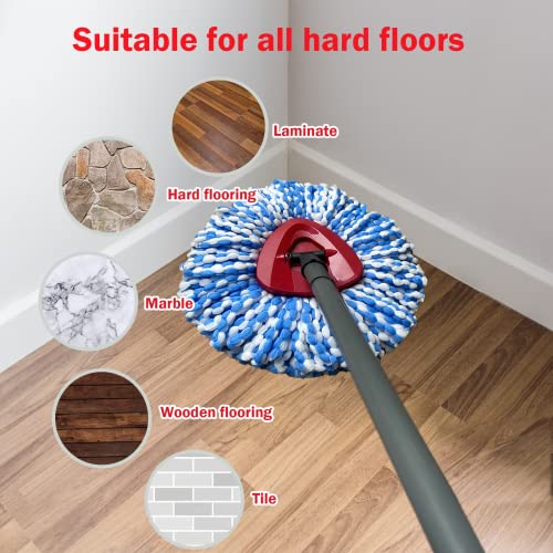 4 Pack Mop Replace Heads Compatible for OCeda, Spin Mop Refill Head Replacement for RinseClean 2-Tank System - Fluffy Microfiber, Machine Washable and Easy to Replace - size: 4 Count (Pack of 1)
