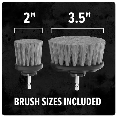 Dirt Devil Medium Bristle Cleaning Brush Set, 2 Piece, 2" and 3.5" Brushes Included, for Use on Showers, Porcelain and More, General-Purpose Cleaning, Scrubber Brush Drill Attachment for Cleaning - style: Medium Bristle Brush