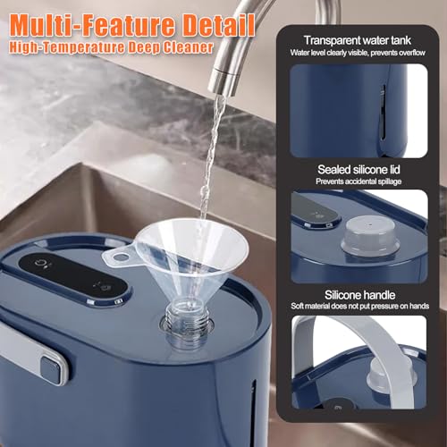 10-in-1 Multipurpose Steam Cleaner, Handheld Steamer for Cleaning Home & Auto Car, High Pressure Steam Cleaner for Grill Floor Window Upholstery Kitchen Bathroom - 1200W, Portable, Fast-Heating, Blue