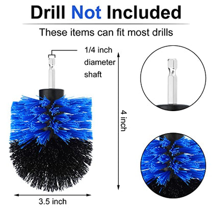 Drill Brush Nylon Drill Brush Attachment Electric Power Scrubber Scrub Brush Multi Purpose Cleaning Supplies for Drill Bathroom Surfaces Tub Grout Shower Kitchen Tile Auto Car (Multicolor, 6 Pcs)