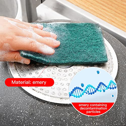 Heavy Duty Scour Pads Sponge Dish Scrubber Non-Scratch Green Reusable Household Scrub Pads for Kitchen and Dish Cleaning Tool (12Pcs) - style: 12Pcs