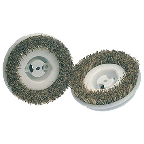 Koblenz Floor Scrubbing Brushes, Compatible with 12-inch Floor Polisher, Scrub Brushes with Tampico and Cocoa Bristles, 2-Pack, Standard, Beige/White, 9" L x 6" W x 2" H, 45-0134-2 - size: 2-Pack, Standard, 9"L x 6"W x 2"H, 45-0134-2