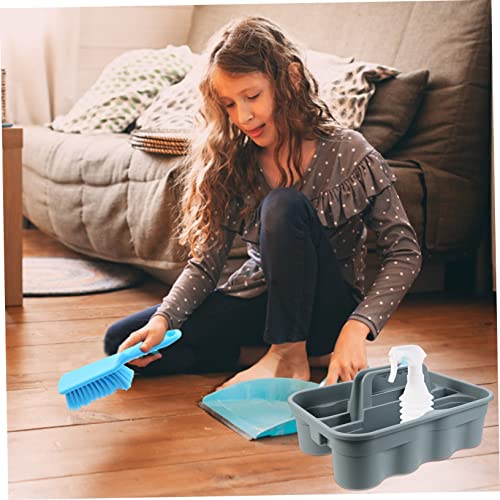 GLEAVI Large Storage Wicker Basket Cleaning Supply Organizer Carrier Box Case