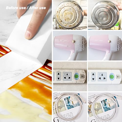 50 Pack Melamine Sponges, Magic Sponge Eraser, Durable Multi-Purpose Premium Melamine Foam Eraser for All Oil Stains, Coffee Cup Stains, Bathroom, Kitchen, Leather, Shoes, Walls, car interiors. - color: 50pc