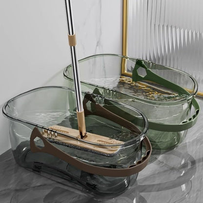 Transparent Thickened Water Bucket, Household Hand-held Rectangular Water Bucket, Student Laundry Bucket, Large Storage Bucket, Mop Bucket - color: Green