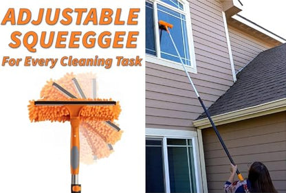 5-30 ft Window Washing Kit with Extension Pole (36+ Foot Reach) // Window Cleaning Tool & Window Washer Squeegee with Telescopic Extension Pole