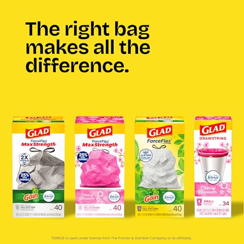 Glad Large 30 Gallon Trash Bags, Unscented Heavy Duty Garbage Bags, Forceflex with Drawstring, 50 Count (Packaging May Vary) - size: 50 Count (Pack of 1)