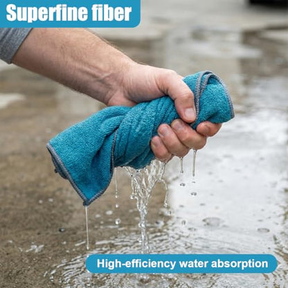 Craedli 3PCS Microfiber Towels for Cars, 17" x 17" 400GSM Microfiber Cleaning Cloth Car Drying Towel, Ultra Absorbent & Scratch-Free Auto Detailing Towel Wash Cloth for Car, Window, Household (42CM) - size: 42CM