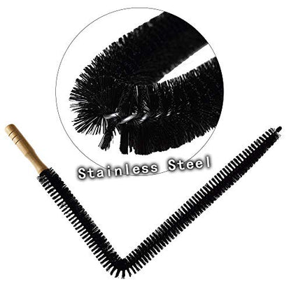 Dryer Vent Cleaner Kit Brush-2 Pack Clothes Lint Trap 30 Inch Long Flexible Pipe Refrigerator Coil Brush