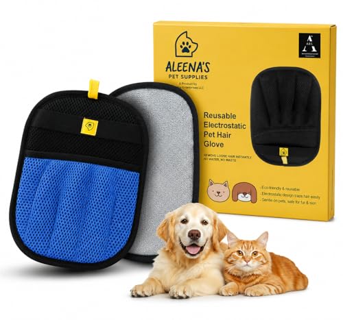 Pet Hair Removal Glove – Reusable 5-Finger Electrostatic Fur Remover for Cats & Dogs – Washable Multi-Surface Cleaning Glove (1Pcs_Blue) - color: 1Pcs_Blue