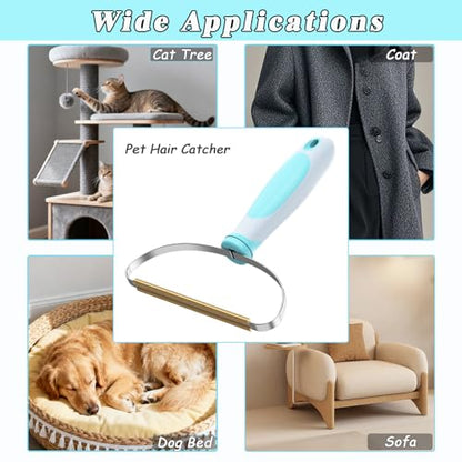Hotsky Carpet Rake for Pet Hair Removal,3 in 1 Reusable Silicone Carpet Broom,54 inch Adjustable Cat Dog Hair Remover Tool with Lint Scraper and Patented Design for Rugs,Mats,Sofas,Floors