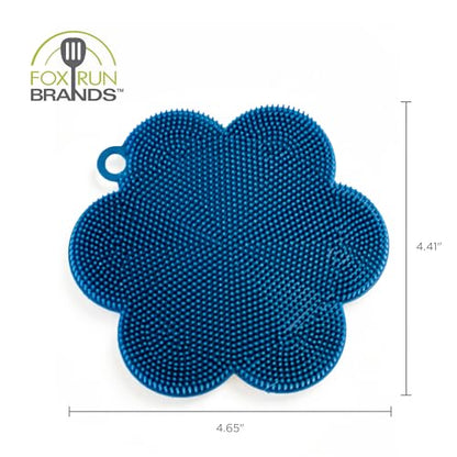 Fox Run Silicone Dish Scrubbing Brush, Navy