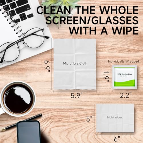 EOTW Computer Screen Wipes Individually Wrapped Pre-moistened Electronic Monitor Cleaner Cleaning for iPhone iPad Tablet PC Keyboard Laptop, Pack of 120 - size: 1 Count (Pack of 120)