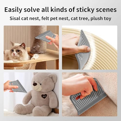 Pet Hair Remover, Dog Cat Carpet Rake, Lint Remover Shaver for Sofas 3-Pack | Wool Hand Pet Hair Removal Tool, Cleans Carpets Car Cushions Pet Beds Furniture, Works on All Fabric & Rug - color: Sky Blue With Gray