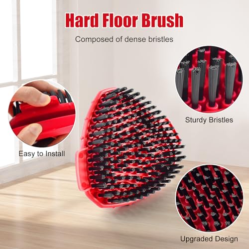 Mop Handle for Ocedar, Scrub Brush and Spin Mop Base Compatible with O Cedar EasyWring 1 Tank Spin Mop,4-Section Spin Mop Handles and Base for EasyWring Spin Mops - color: RED-3