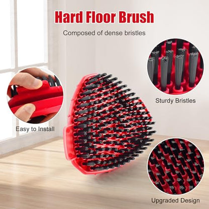 Mop Handle for Ocedar, Scrub Brush and Spin Mop Base Compatible with O Cedar EasyWring 1 Tank Spin Mop,4-Section Spin Mop Handles and Base for EasyWring Spin Mops - color: RED-3