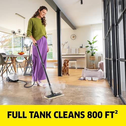 Kärcher Steam Cleaner, Multi Purpose, Power Steamer, Chemical-Free, 40 Sec Heat-Up, for Grout, Tile, Hard Floors, Appliances & More - SC 3 Easy Fix - style: SC 3 EasyFix