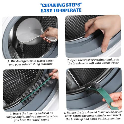 3Pcs Washing Machine Cleaning Brush Flexible Nylon Bristles Laundry Brush 0.8x23.6in Effective Reusable Cleaning Tool for Washing Machine Drums Tools