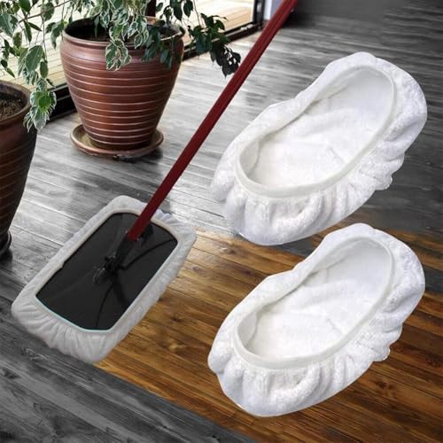 Mop Covers, Reusable Mop Replacement Pads - Washable Microfiber Refills for Wet & Dry Use, 15x8 Inch Universal Flat Mops Covers, High Absorbent Cotton Terry Cloth Floor Cleaner Pads for Hardwood,Tile