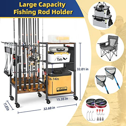 Olakee Broom Mop Holder and Fishing Rod Holder