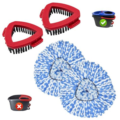 Mop Heads Replacements for Ocedar, Mop Replace Head for O Cedar, Mop Heads for O Cedar, Mop Replace Head for Cedar, Mop Heads for O Cedar Spin Mop Include 2 Pack Mop Refills & 2 Pack Scrubber Mop Head - size: for Ocedar 2 Tank