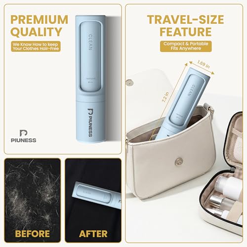 Pet Hair Remover Roller – Reusable Lint Roller for Cat & Dog Hair on Furniture, Couch, Carpet, Car & Bedding – Portable, Eco-Friendly - color: Blue