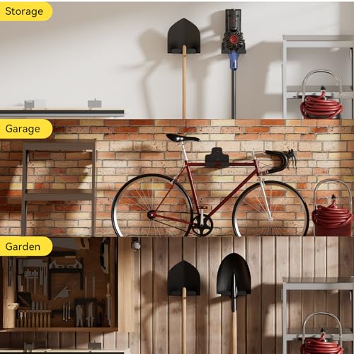 JNIHEEP Garage Organizer Trimmer Rack, Garden Power Tool Hanger Weed Whackers Holder Wall Mounted for Grass Trimmer, Hedge Trimmer, Garage Trimmer, Garden Tools,3 Pack - color: Black 3 Packs