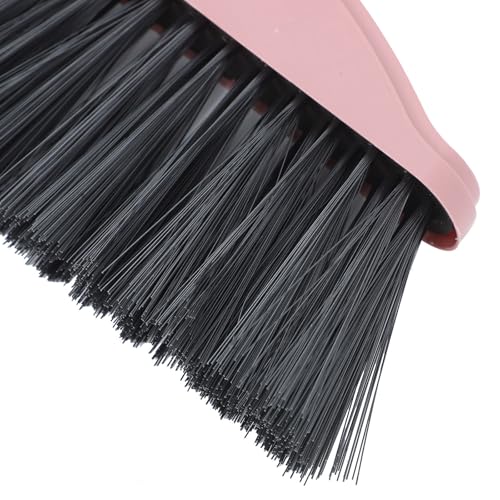 Alipis Heavy Duty Broom with Long Handle, Large Angle Pet Hair Sweeping Broom for Indoor Outdoor Floor Cleaning, Nordic Pink Handheld Courtyard Cleaning Tool