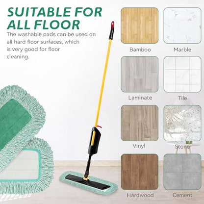 Dust Mop Pads for Rubbermaid Commercial Microfiber Dust Mop - 18 inch Mop Head Replacement with Fringe - Reusable Wet & Dry Cleaning Flat Mop System 18" 17" Refill for Multi-Surface Floor - 8 Pack - color: 8 Pack