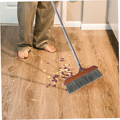 GARVALON Long Handle Telescoping Broom Detachable Dustpan Lightweight Soft Bristles for Indoor Floor Cleaning Dust and Hair Removal for Home and Office Use