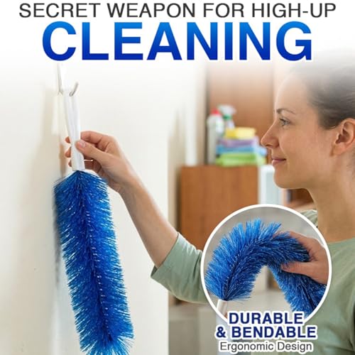 Kalveria Bendable Microfiber Head, Kalveria Fan Cleaner, Ceiling Fan Cleaner Duster with Flexible Head, Fan Duster for Ceiling Fans, Blinds, Cobwebs, Curtains & Household Cleaning (Blue, 6 PCS) - color: Blue