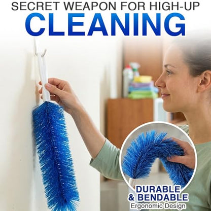 Kalveria Bendable Microfiber Head, Kalveria Fan Cleaner, Ceiling Fan Cleaner Duster with Flexible Head, Fan Duster for Ceiling Fans, Blinds, Cobwebs, Curtains & Household Cleaning (Blue, 6 PCS) - color: Blue