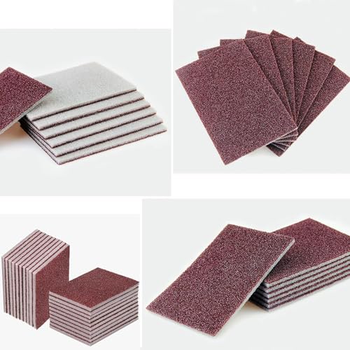 Magic Cleaning Sponge, Heavy Duty Abrasive Scouring Pad for Pots and Pans, Non-Scratch Scrub Sponge for Kitchen Cleaning, 5-Pack