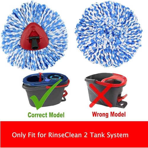 6 Pack Spin Mop Replacement Heads Compatible with Ocedar RinseClean 2 Tank Mop System,Microfiber Mop Refill Heads for O Cedar Cleaning All Hard-surfaced Floor