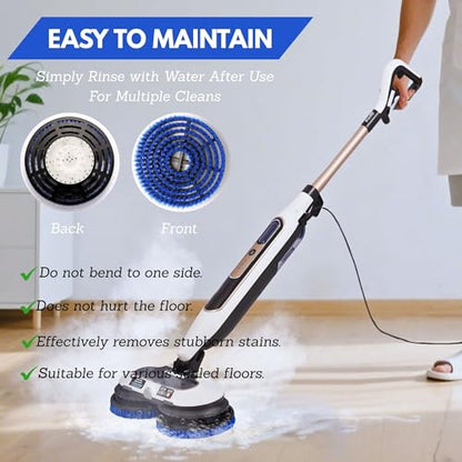 Frescares S7001 Upgraded Replacement Steam Mop Brush Head for Shark,S8201 S8001 S7000 S7201 S7000AMZ S7005 S7020 S7001C Scrubbing and Sanitizing Hard Floor Steam Mop Pads (2Blue) - color: 2blue