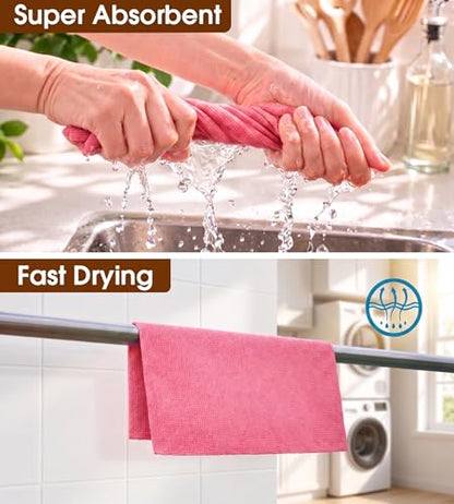 KitchLife Microfiber Cleaning Cloth Roll, 100 Pack - Tear-Away Microfiber Paper Towels, Lint-Free, Reusable, Washable for Kitchen, Car, Dishes, and Sensitive Surfaces (Pink) - color: Pink, size: 100 Pack