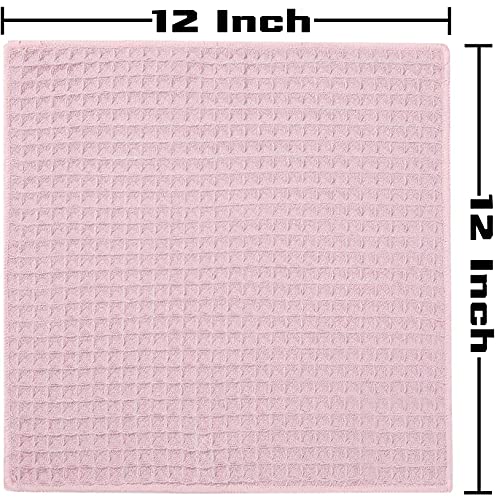GM Home 8 PCS Waffle Weave Premium Microfiber Cleaning Cloth Kitchen Dish Cloth Rags, Ultra Absorbent and Thick Dish Clothes for Washing Dishes, Fast Drying Cleaning Towels, 12 x 12 in