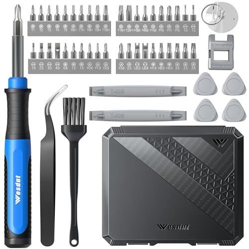 Wesdut 52in1 Small Precision Screwdriver Set with torx, Mini Screw Driver Set, Magnetic Repair Tool Kit for Phone, Computer, Laptop, PS4 PS5, Xbox, Switch, Eyeglasses, Watch, Electronic, Gifts for Men - style: 52in1-blue