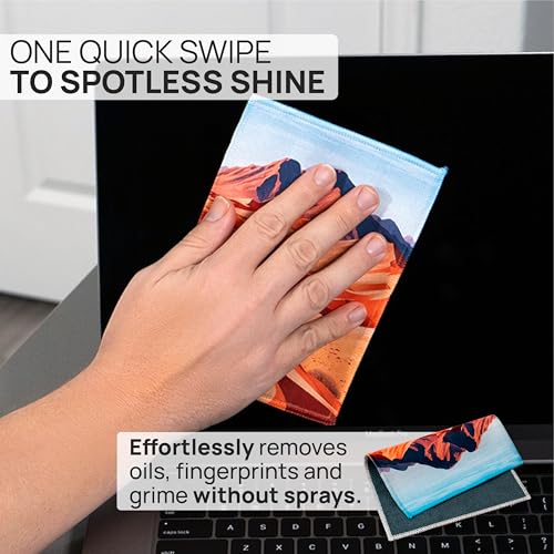 Microfiber Wholesale Quick Cloth Glasses Cleaning Cloths–5x7 Desert 2-Pack with Case | Double-Sided Lens Cleaner for Eyeglasses, Camera, Screens & Glass | Reusable Microfiber Glass Polishing Cloths - color: Desert, size: 5"x7"