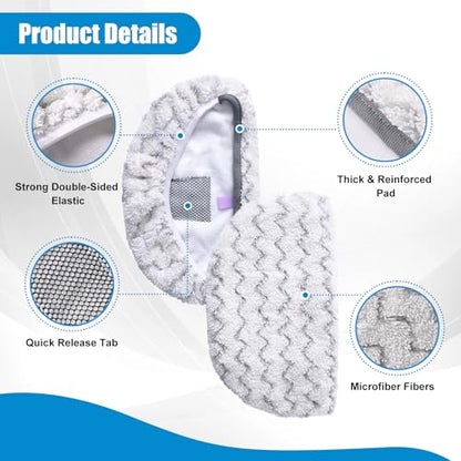 6 Pack Steam Mop Replacement Pads, Compatible with Bissell Powerfresh Steam Mop 1940 1806 1440 1544 Series, Model 19402 19404 19408 2685A 2075A 1940A 1940Q 1940T 1940W, Mop Pads Refills - size: 6 Pack