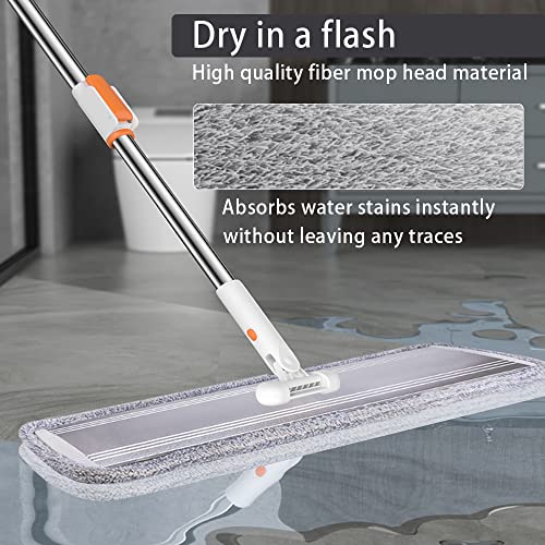 32 Inch Microfiber Mop Pads 6 Pack for Hardwood Tile Laminate Deep Clean | Reusable flat pads, fit 32" heads, comm/home, wet/dry, washable durable, deep clean hardwood/tile/laminate, floor essential. - color: 32 in Mop Pads