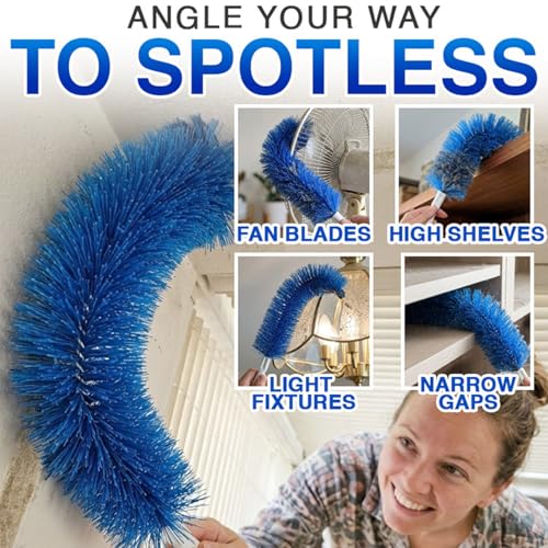 Kalveria Bendable Microfiber Head, Kalveria Fan Cleaner, Ceiling Fan Cleaner Duster with Flexible Head, Fan Duster for Ceiling Fans, Blinds, Cobwebs, Curtains & Household Cleaning (Blue, 6 PCS) - color: Blue