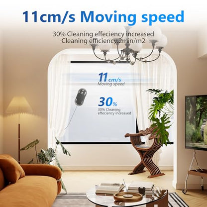 Tosima W5 Window Cleaning Robot, 6400Pa Max Adaptive Suction, Auto-Spray Smart Window Cleaner with Triple Safety System, Intelligent Navigation, Remote Control, for All Smooth Surfaces, Black - color: Black